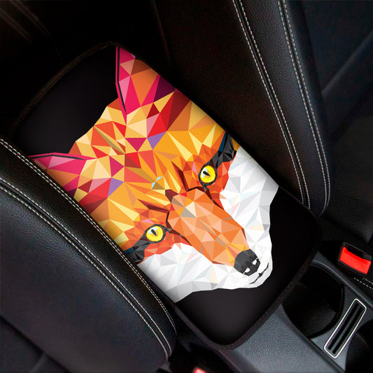 Geometric Fox Print Car Center Console Cover