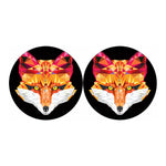 Geometric Fox Print Car Coasters