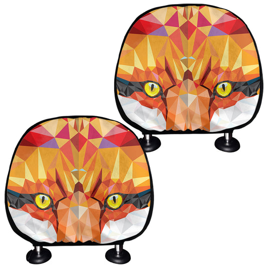 Geometric Fox Print Car Headrest Covers