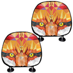 Geometric Fox Print Car Headrest Covers