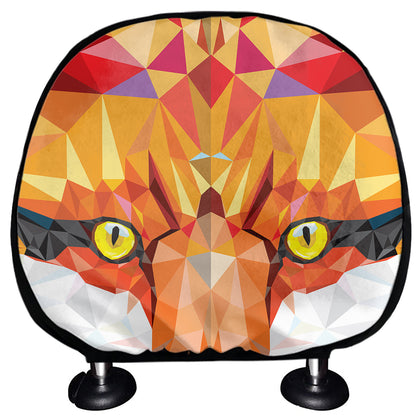 Geometric Fox Print Car Headrest Covers