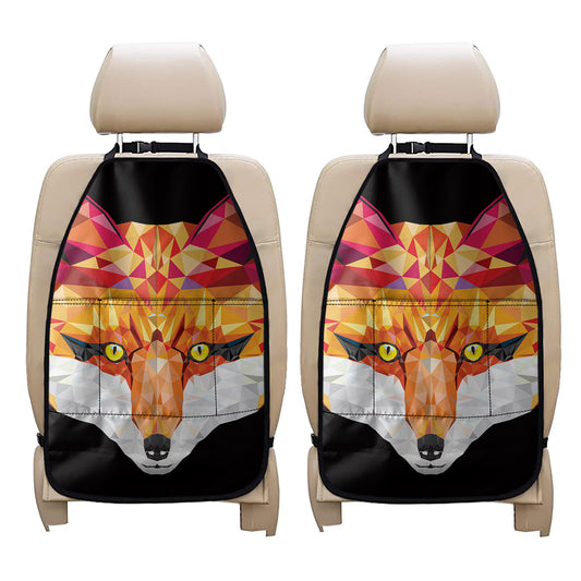 Geometric Fox Print Car Seat Organizers