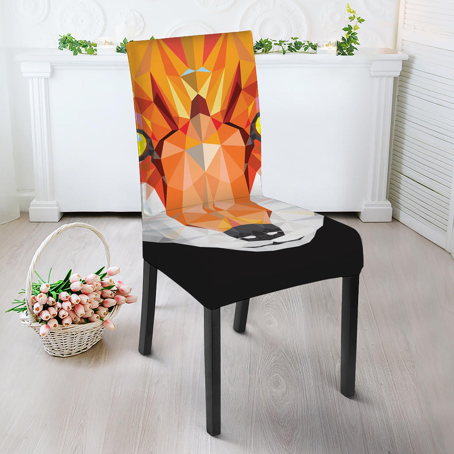 Geometric Fox Print Dining Chair Slipcover