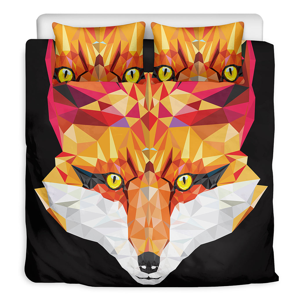 Geometric Fox Print Duvet Cover Bedding Set