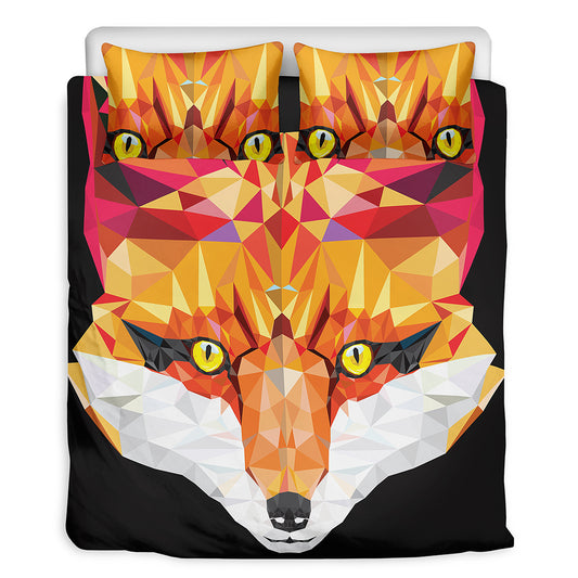 Geometric Fox Print Duvet Cover Bedding Set