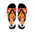 Geometric Fox Print Flip Flops