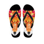 Geometric Fox Print Flip Flops