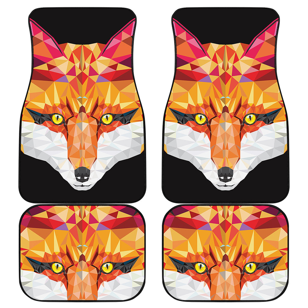 Geometric Fox Print Front and Back Car Floor Mats