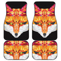 Geometric Fox Print Front and Back Car Floor Mats