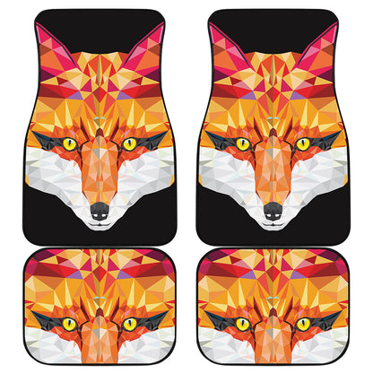 Geometric Fox Print Front and Back Car Floor Mats