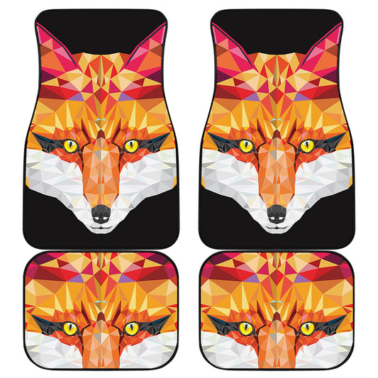 Geometric Fox Print Front and Back Car Floor Mats