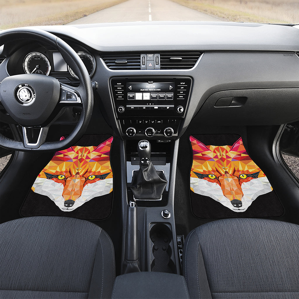 Geometric Fox Print Front and Back Car Floor Mats