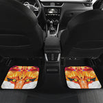 Geometric Fox Print Front and Back Car Floor Mats