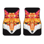 Geometric Fox Print Front Car Floor Mats