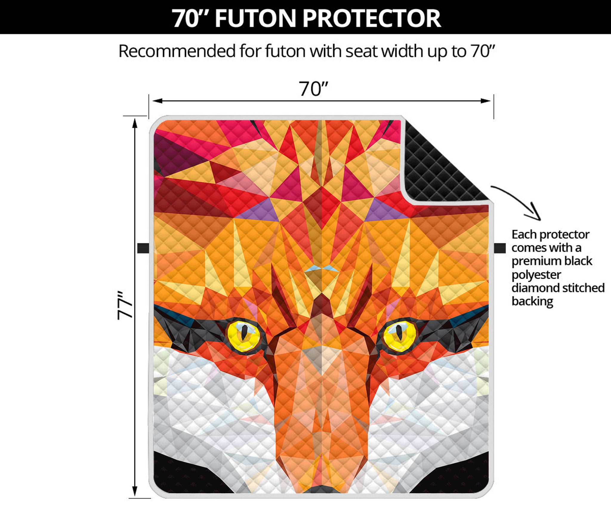 Geometric Fox Print Futon Protector