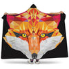 Geometric Fox Print Hooded Blanket