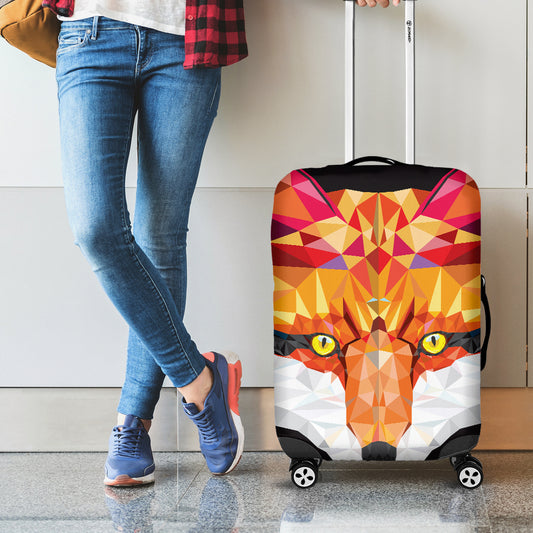 Geometric Fox Print Luggage Cover