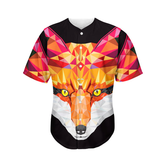 Geometric Fox Print Men's Baseball Jersey