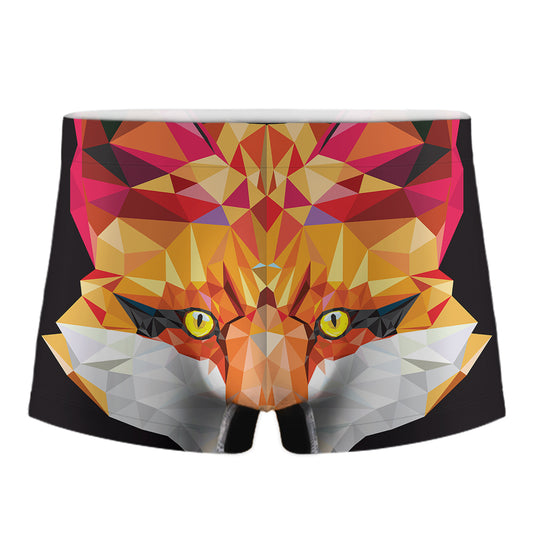 Geometric Fox Print Men's Boxer Briefs