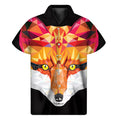 Geometric Fox Print Men's Short Sleeve Shirt
