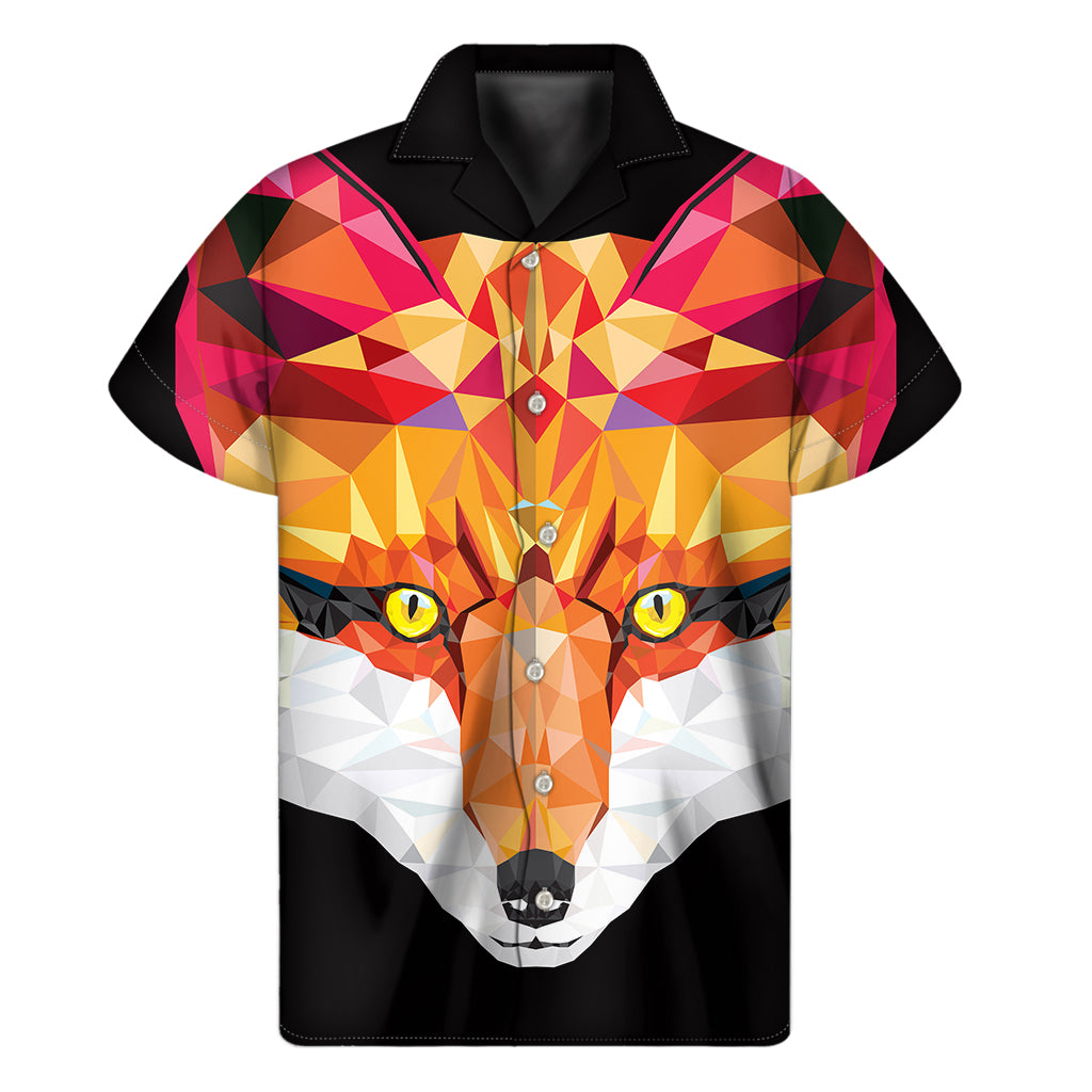 Geometric Fox Print Men's Short Sleeve Shirt