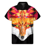 Geometric Fox Print Men's Short Sleeve Shirt