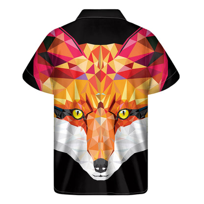 Geometric Fox Print Men's Short Sleeve Shirt