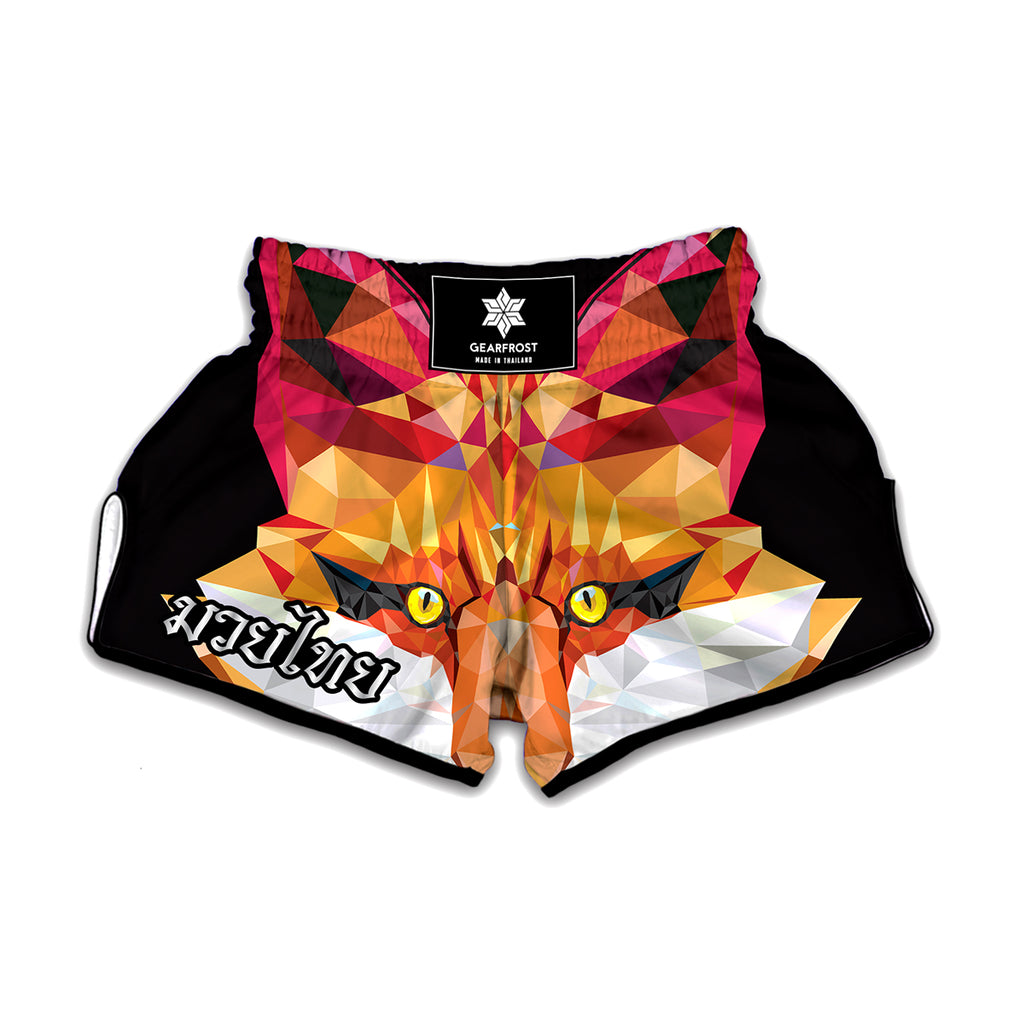 Geometric Fox Print Muay Thai Boxing Shorts