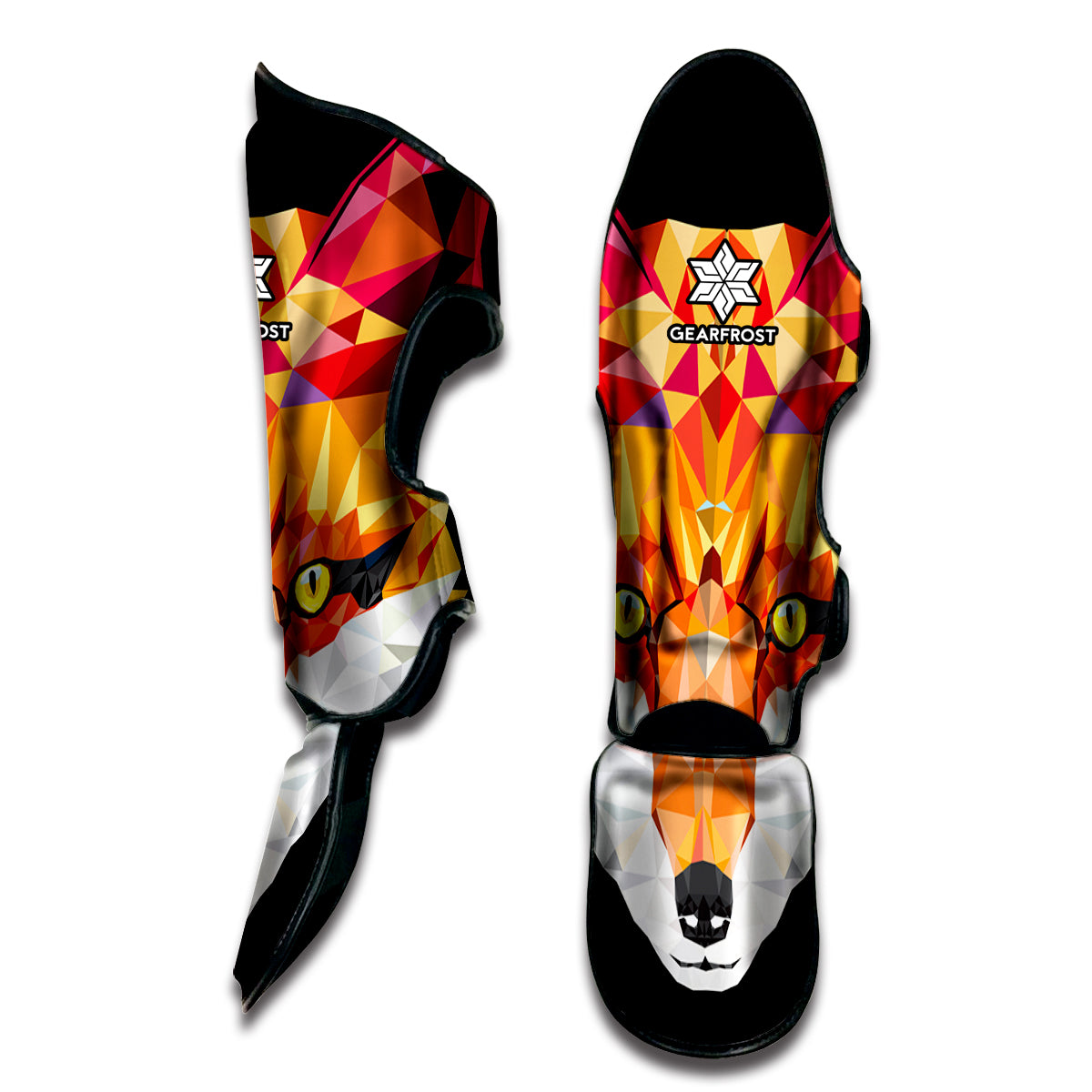 Geometric Fox Print Muay Thai Shin Guard