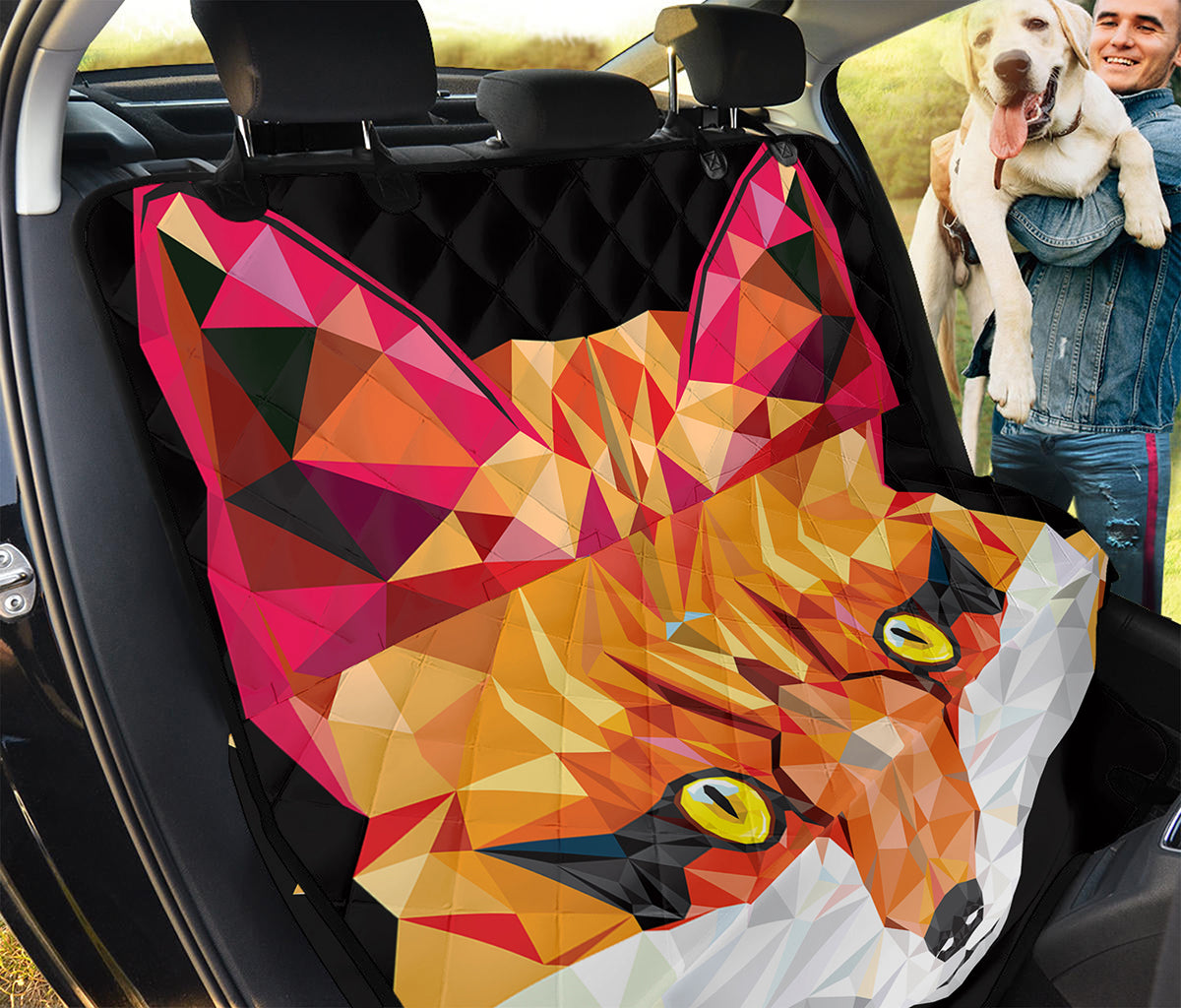 Geometric Fox Print Pet Car Back Seat Cover