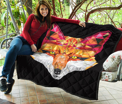 Geometric Fox Print Quilt