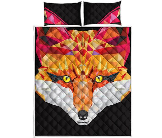 Geometric Fox Print Quilt Bed Set