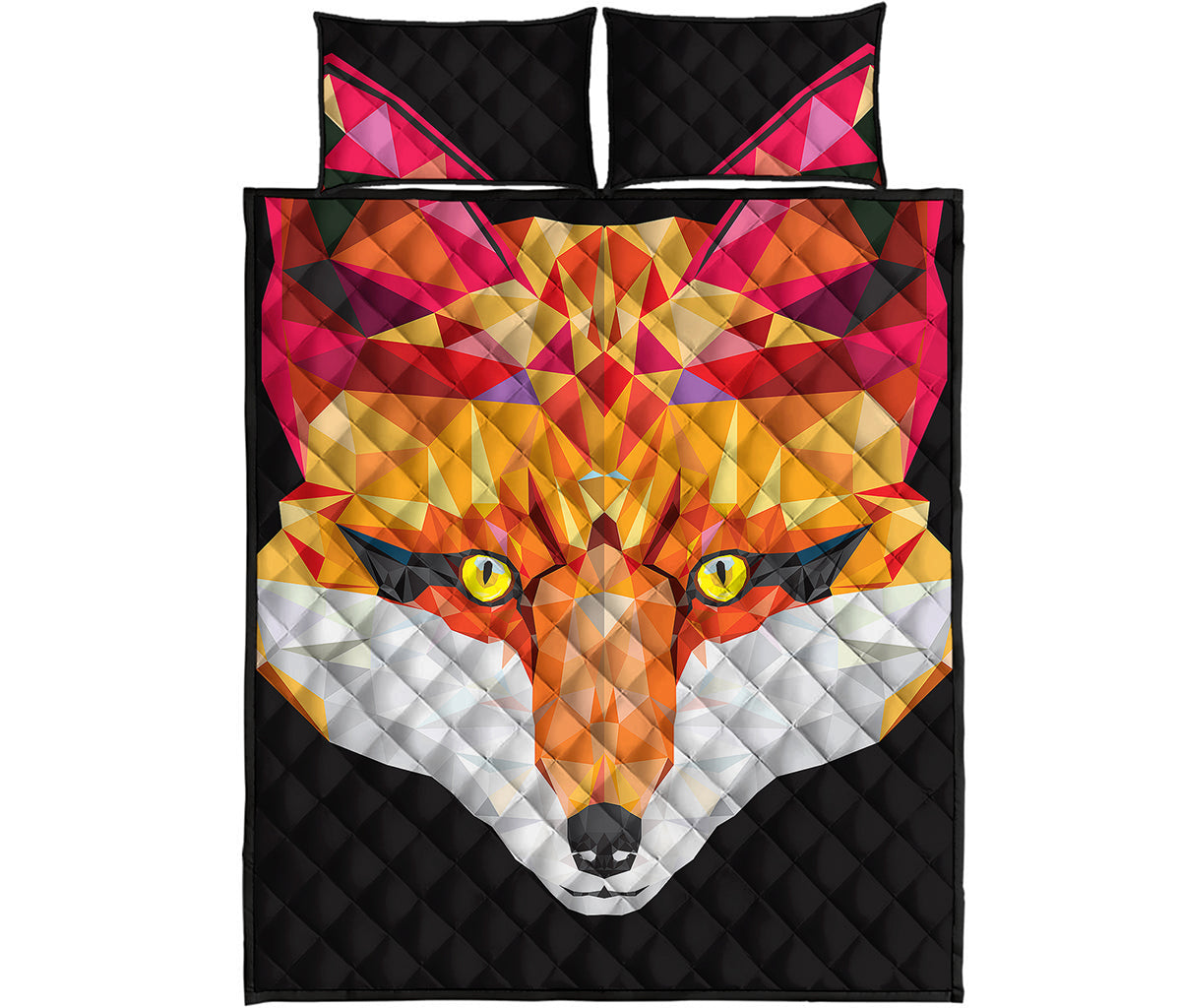 Geometric Fox Print Quilt Bed Set