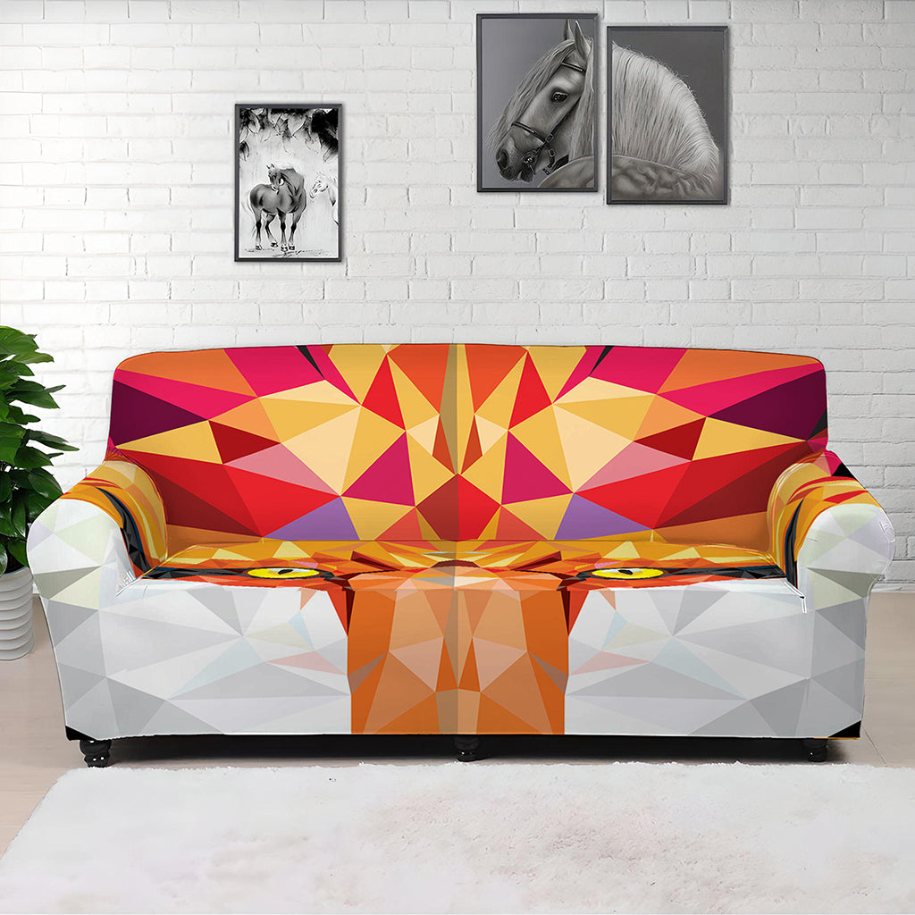 Geometric Fox Print Sofa Cover