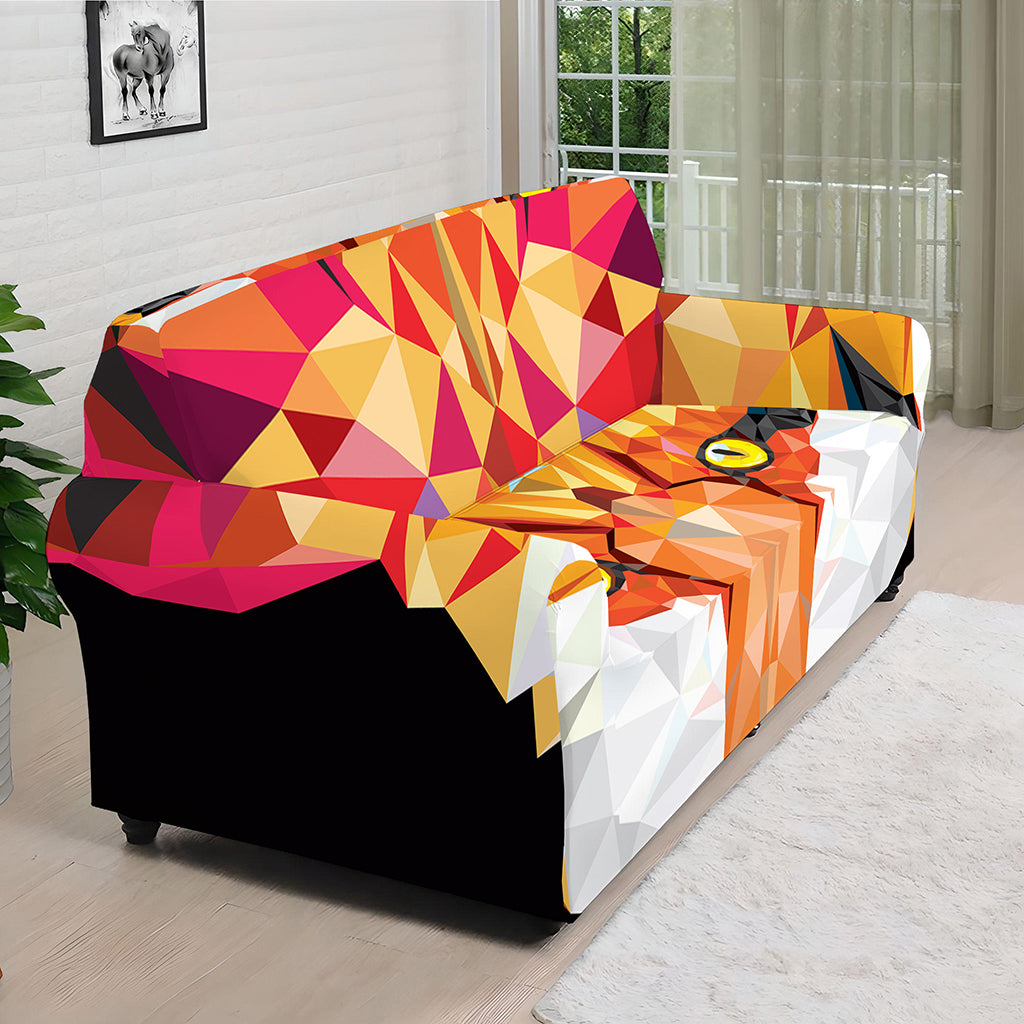 Geometric Fox Print Sofa Cover