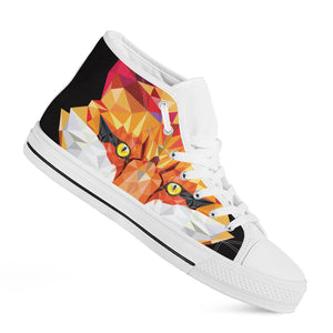 Geometric Fox Print White High Top Shoes