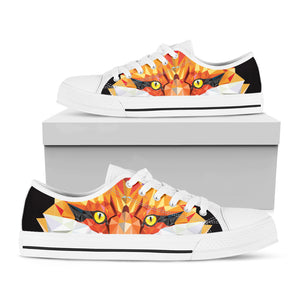 Geometric Fox Print White Low Top Shoes