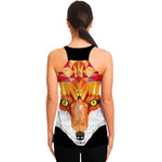 Geometric Fox Print Women's Racerback Tank Top