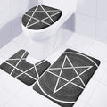 Geometric Inverted Pentagram Print 3 Piece Bath Mat Set