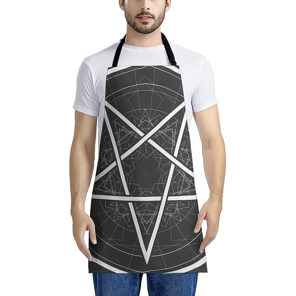 Geometric Inverted Pentagram Print Apron