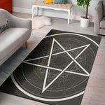Geometric Inverted Pentagram Print Area Rug