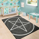 Geometric Inverted Pentagram Print Area Rug