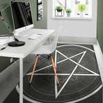 Geometric Inverted Pentagram Print Area Rug