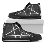 Geometric Inverted Pentagram Print Black High Top Shoes