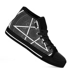 Geometric Inverted Pentagram Print Black High Top Shoes
