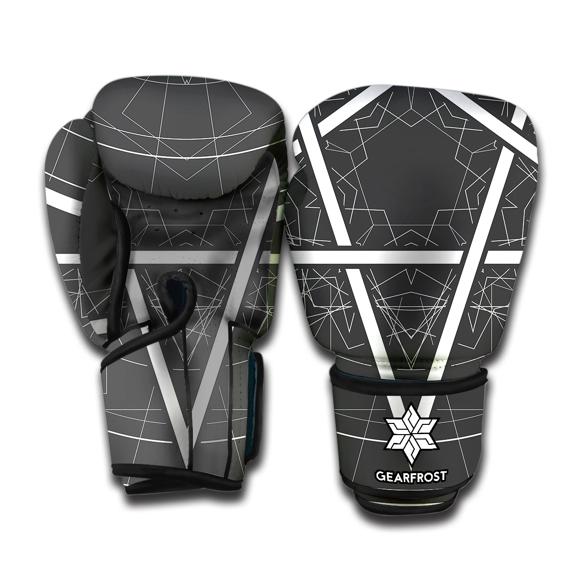 Geometric Inverted Pentagram Print Boxing Gloves