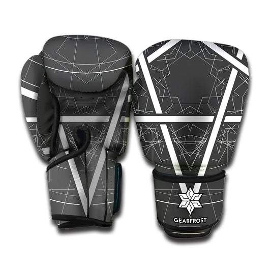 Geometric Inverted Pentagram Print Boxing Gloves