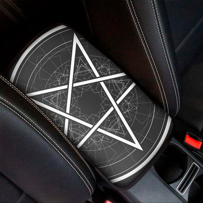 Geometric Inverted Pentagram Print Car Center Console Cover