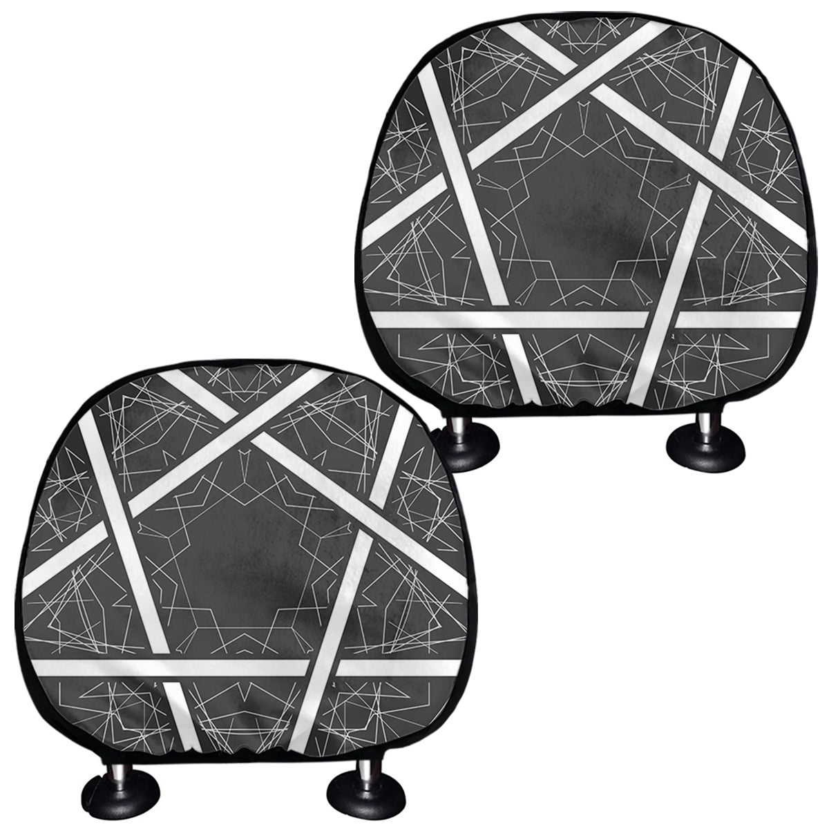 Geometric Inverted Pentagram Print Car Headrest Covers