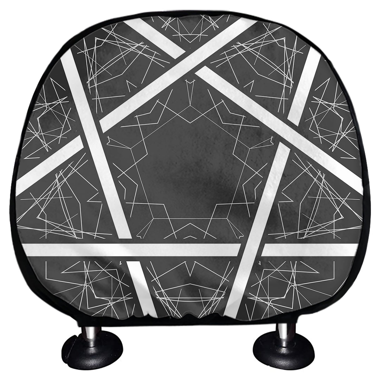 Geometric Inverted Pentagram Print Car Headrest Covers